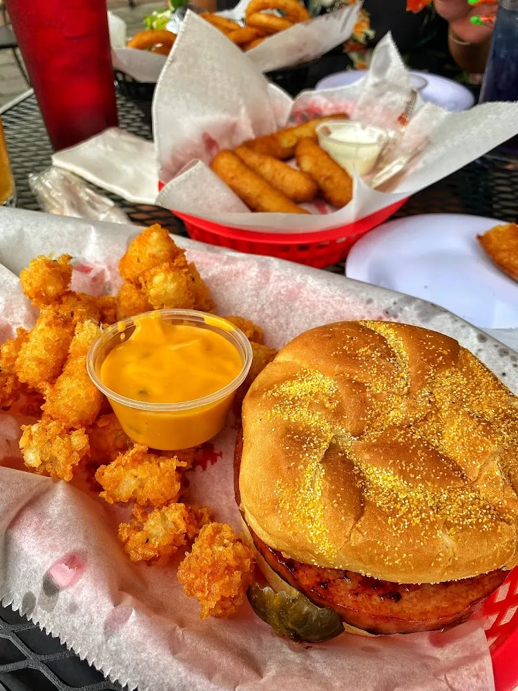 Otie Bologna and Hand Made Tots and Cheese